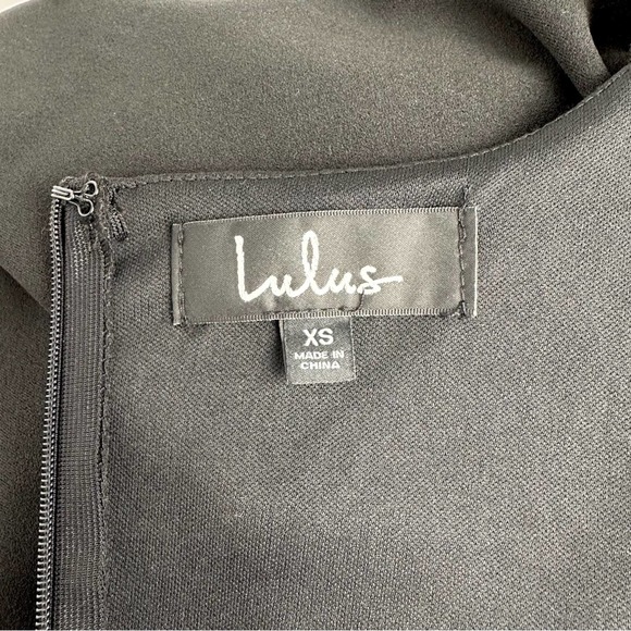 Lulus Truer Words Black Scalloped Short Sleeve Bodycon Mini Dress Size XS - Picture 5 of 9